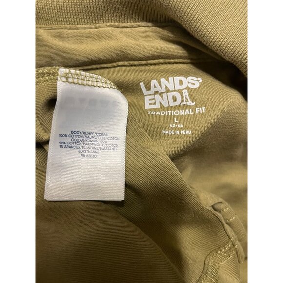 Lands End Traditional Fit Polo Shirt - Size Large Olive Knit - Picture 3 of 3